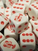 Red Lobster 16mm d6 White 16mm Dice