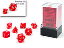 Translucent Mini-Polyhedral Red/white 7-Die Set (Mini Poly Release 1)
