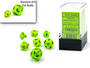 Vortex® Mini-Polyhedral Bright Green/black 7-Die Set (Mini Poly Release 1)