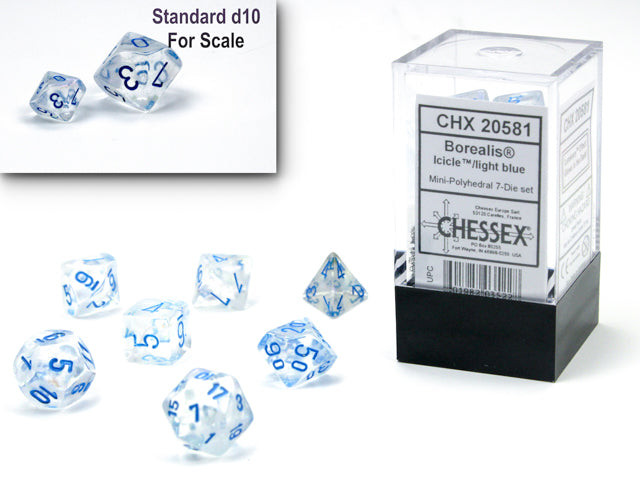 Borealis® Mini-Polyhedral Icicle™/light blue Luminary™ 7-Die Set (Mini Poly Release 1)