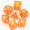 Orange Macaron 7-Dice Blend Set w/White Numbers