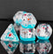 White Duck Red Hat on Blue 7-Dice Set w/White Numbers Dnd Dice Set