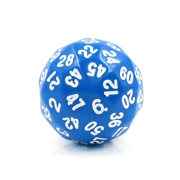 D60-Blue Opaque w/White Numbers RPG DND Dice