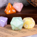 Multi-Color Macaron 7-Dice Set w/White Numbers Pastel Dnd Dice Set