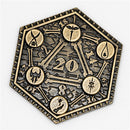 Classes Theme Bronze Color d2 Coin Shaped like d20 Color Challenge Coin