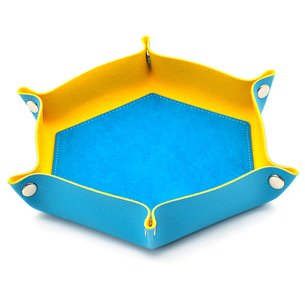 Baby Blue/ Yellow Hex Foldable Flannel Tray