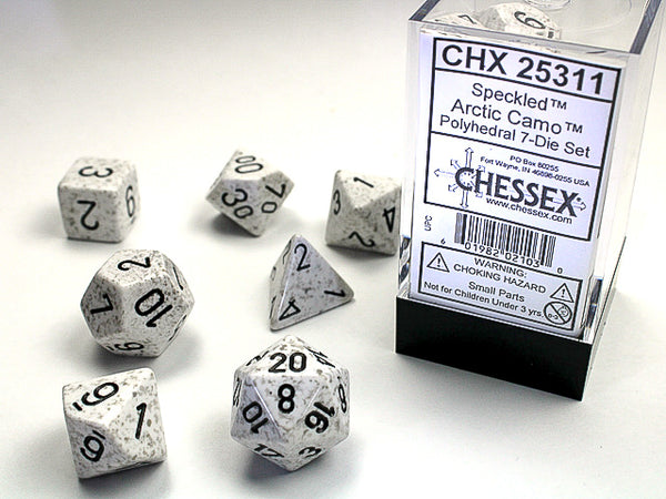 Speckled® Polyhedral Arctic Camo™ 7-Die Set Dnd Dice Set CHX25311 White/Black