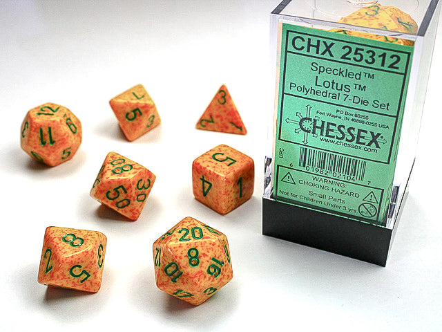 Speckled® Polyhedral Lotus™ 7-Die Set Dnd Dice Set CHX25312 Yellow/Orange