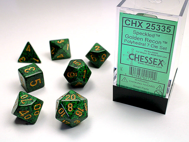 Speckled® Polyhedral Golden Recon™ 7-Die Set Dnd Dice Set CHX25335 Green/Black