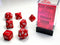 Opaque Polyhedral Red/white 7-Die Set Dnd Dice Set