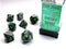Gemini® Polyhedral Black-Grey/green 7-Die Set Dnd Dice Set CHX26445
