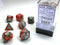 Gemini® Polyhedral Orange-Steel/gold 7-Die Set RPG DND OOP