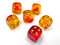 Gemini® Polyhedral Translucent Red-Yellow/gold 7-Die Set /16mm/12mm