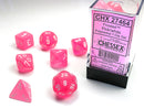 Frosted™ Polyhedral Pink/white 7-Die Set RPG DND