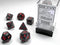 Velvet® Polyhedral Black/red 7-Die Set RPG DND