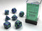 Lustrous® Polyhedral Dark Blue w/green 7-Die Set RPG DND