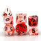 Shell White/Red 7-Dice Set w/Black Numbers Dnd Dice Set