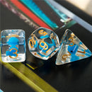 Blue Whale Dice Clear Dice w/ Blue Whales 7-Dice Set Rpg