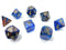 Lustrous® Polyhedral Azurite/gold 7-Die Set (with bonus die)