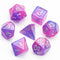 Pink & Blue w/silver Galaxy Glitter 7-Dice Set RPG