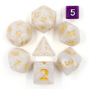 White Giant Pearl Dice (7) RPG Role Playing Game Dice