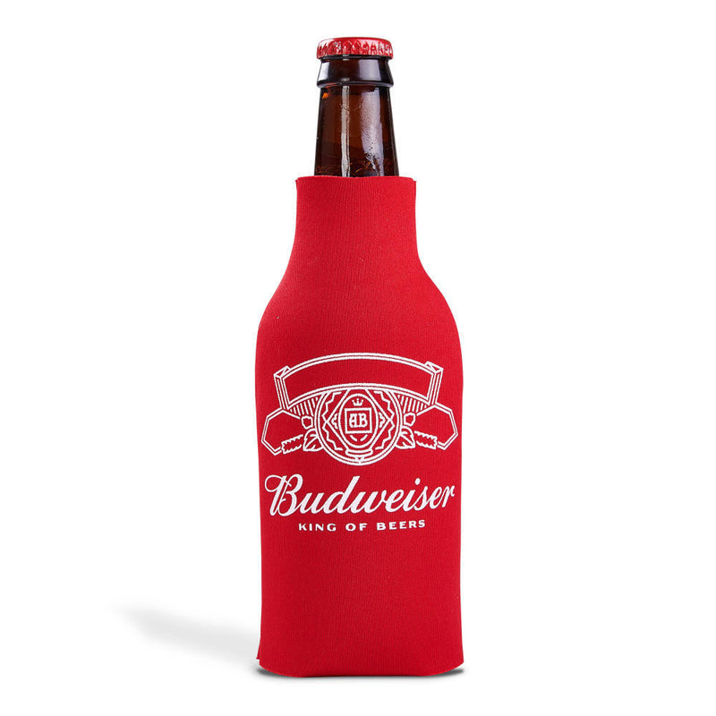 Budweiser Bottle Coolie Beer Koozie Fits 12 oz Bottle Can Zip-Can