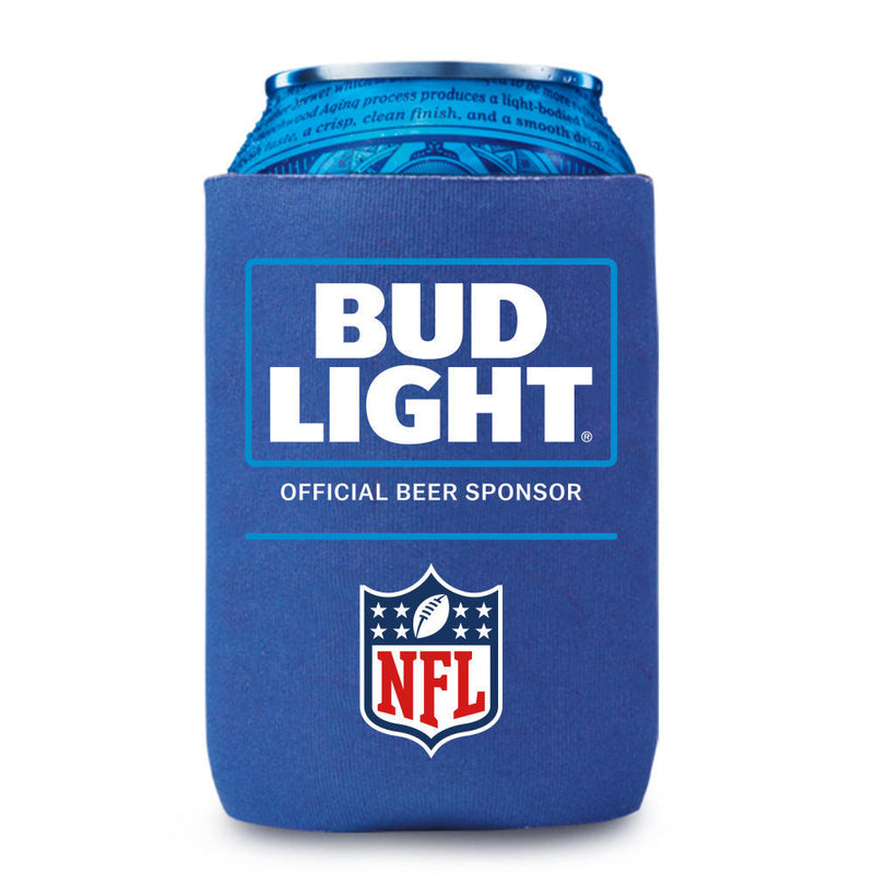 Blue Bud Light NFL Cooler Fits 12 oz Aluminum Can Coozie Official Beer Sponsor
