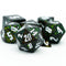 80's Monster Glitter DND Dice (Black,Green,Orange) 7-Dice Dungeons and Dragons Dice