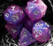 Pink & Blue w/silver Galaxy Glitter 7-Dice Set RPG