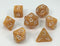 Marble Caramel with White Numbers 7-Dice Set RPG DND Dice