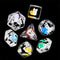 7-Color Snail Dice | Clear RPG 7-Dice Set w/ Colorful Snails Inside