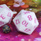 55mm Titan d20 (White with Pink) Huge d20 for DND RPG