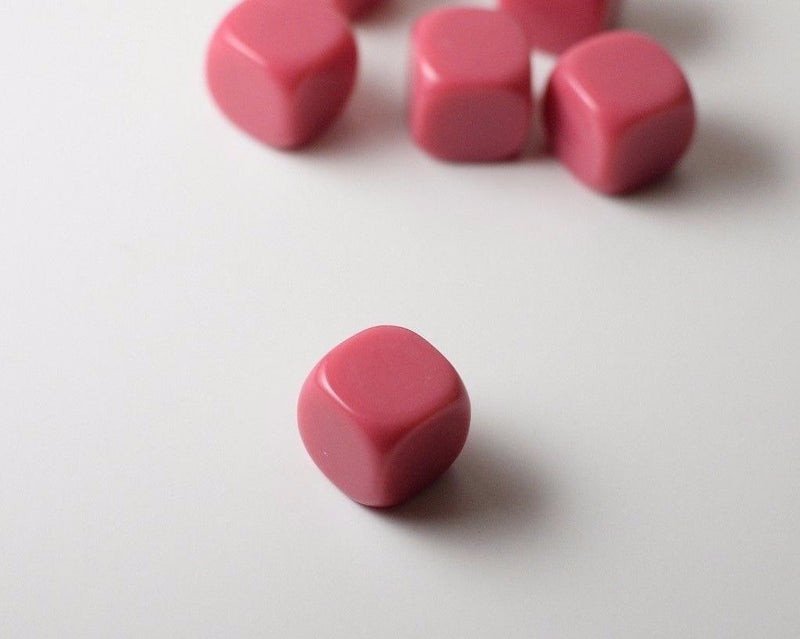 (Sold by Piece) Blank Pink Dice / Counting Cubes 16mm D6 Square RPG Gaming Dice DIY