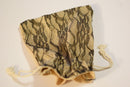 Burlap w/ Black Lace Gift Bag Cards RPG Game Dice Bag Counter Pouch 5" x 6.5"