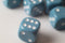 Rare Unreleased 16mm Cyan Blue Dice Set (10) Chessex with White Pips Limited