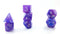 Purple Nebula Glitter Poly Dice Set (7) Semi-Translucent New RPG DnD Space Roll