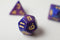 NEW Royal Purple & Blue Regal Swirl Poly Dice Set (7) RPG DnD w/ Gold Numbers