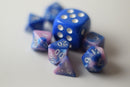 New Shiny Pink Blue Miniature Poly Dice Set Small (7) RPG DnD Mini Cute