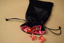 NEW Large Black Velvet RPG Game Dice Bag w/ Pink Satin Lining Counter Pouch Gift
