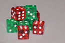 Christmas Dice Set 5 Green 5 Red Festive Unique Rare Set Casino Yahtzee Games