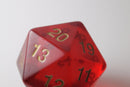 NEW 55mm Transparent Ruby Red Giant Jumbo Large D20 Life Counter Dice MTG RPG