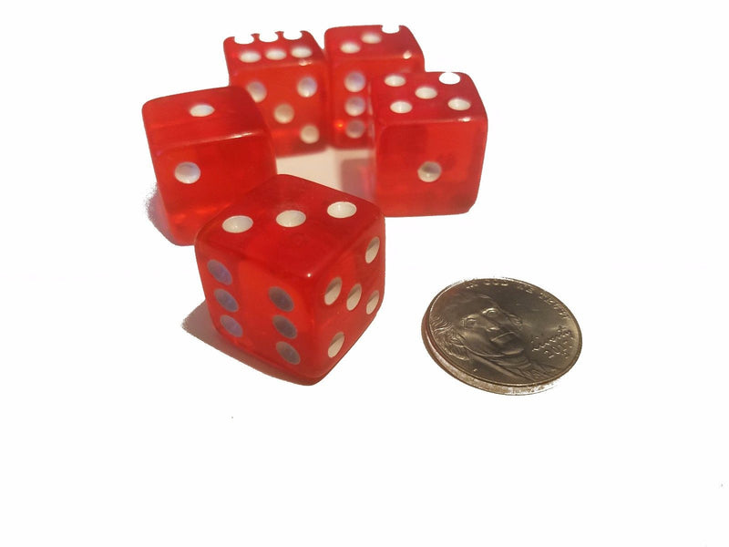 5 BRAND NEW Red DICE 19mm 5 Great DICE Casino PLAY Home Games Crafts BIG FUN