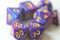 NEW Royal Purple & Blue Regal Swirl Poly Dice Set (7) RPG DnD w/ Gold Numbers