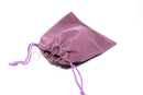 Purple Velour Gift Dice Bag 4" x 5" Dice Bag w/ Grey Velvet Lining Counter Pouch