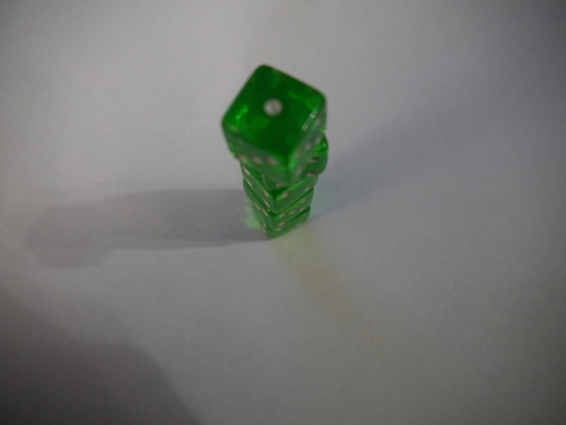 NEW Set of 5 Green Transparent Large Casino Size 19mm Dice Green Great Quality
