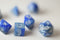 New Shiny Steel Blue Miniature Poly Dice Set Small (7) RPG DnD Mini Cute