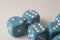 Rare Unreleased 16mm Cyan Blue Dice Set (10) Chessex with White Pips Limited