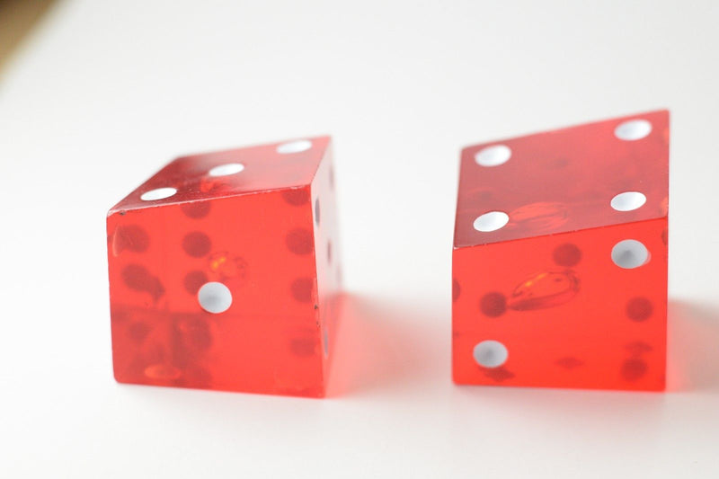 Koplow Games Set of 10 Opaque 19mm D6 Dice - Red with White White Pip Die