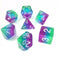 Blue Aurora Poly Dice Set Blue Purple Teal Clear (7) Translucent New RPG DnD