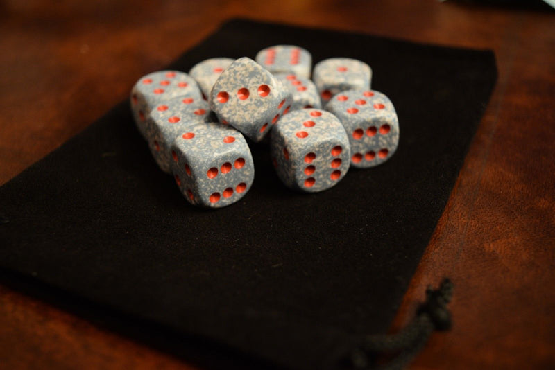 Speckled 16mm D6 RPG Chessex Dice (sold by piece) Air Speckled Grey & White w/Red Pips